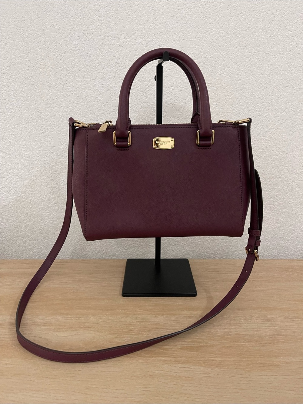 MICHAEL KORS Kellen Saffiano XS Satchel and Crossbody Bag Mulberry